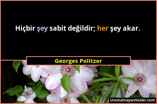 Georges Politzer - Hiçbir şey sabit değildir; her şey akar....