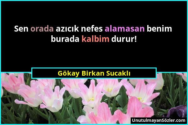 Gökay Birkan Sucaklı - Sen orada azıcık nefes alamasan benim burada kalbim durur!...