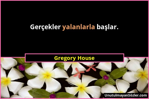 Gregory House - Gerçekler yalanlarla başlar....