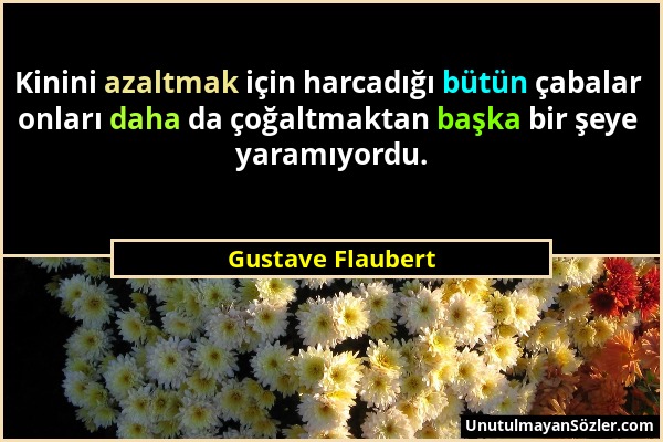 Gustave Flaubert - Kinini azaltmak için harcadığı bütün çabalar onları daha da çoğaltmaktan başka bir şeye yaramıyordu....