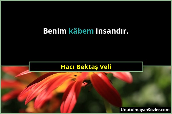 Hacı Bektaş Veli - Benim kâbem insandır....