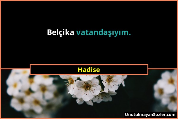 Hadise - Belçika vatandaşıyım....