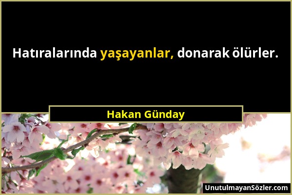 Hakan Günday - Hatıralarında yaşayanlar, donarak ölürler....