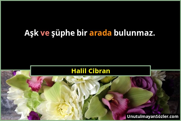 Halil Cibran - Aşk ve şüphe bir arada bulunmaz....