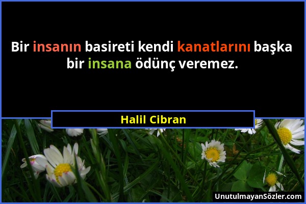 Halil Cibran - Bir insanın basireti kendi kanatlarını başka bir insana ödünç veremez....