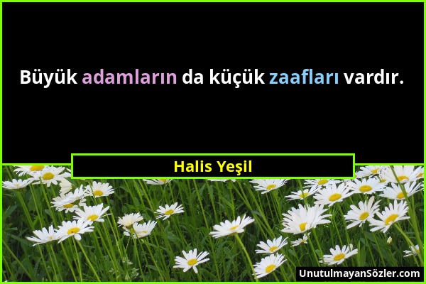 Halis Yeşil - Büyük adamların da küçük zaafları vardır....