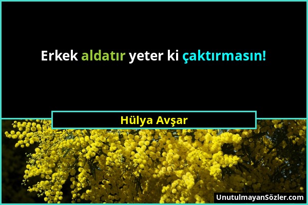 Hülya Avşar - Erkek aldatır yeter ki çaktırmasın!...