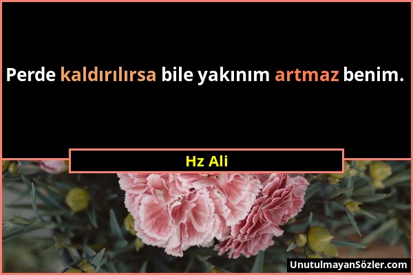 Hz Ali - Perde kaldırılırsa bile yakınım artmaz benim....