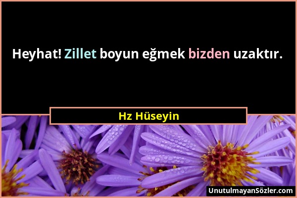 Hz Hüseyin - Heyhat! Zillet boyun eğmek bizden uzaktır....