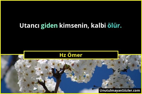 Hz Ömer - Utancı giden kimsenin, kalbi ölür....