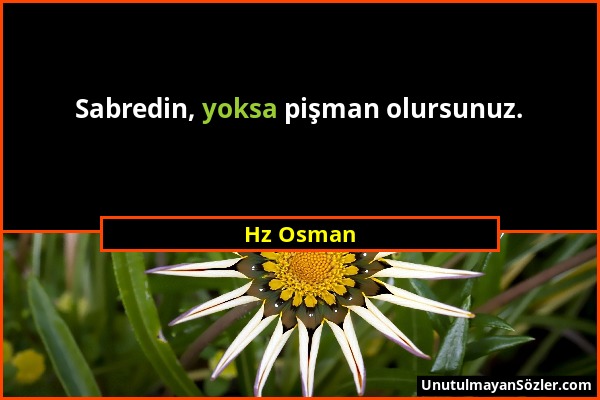 Hz Osman - Sabredin, yoksa pişman olursunuz....