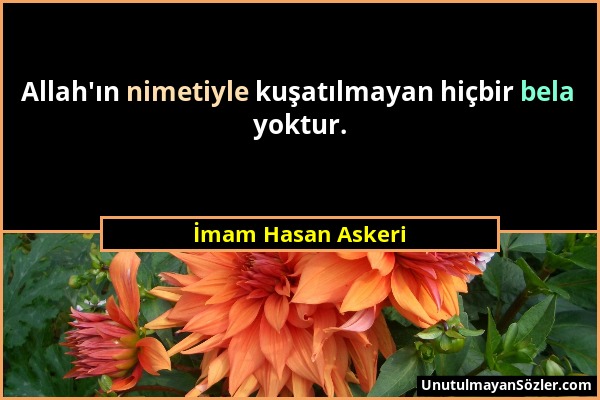 İmam Hasan Askeri - Allah'ın nimetiyle kuşatılmayan hiçbir bela yoktur....