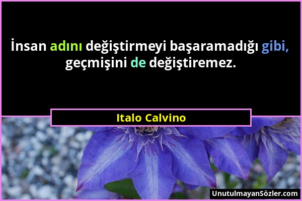 Italo Calvino - İnsan adını değiştirmeyi başaramadığı gibi, geçmişini de değiştiremez....