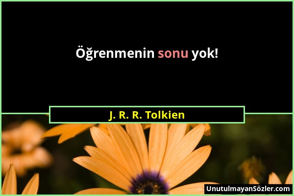 J. R. R. Tolkien - Öğrenmenin sonu yok!...