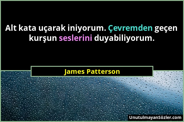 James Patterson - Alt kata uçarak iniyorum. Çevremden geçen kurşun seslerini duyabiliyorum....