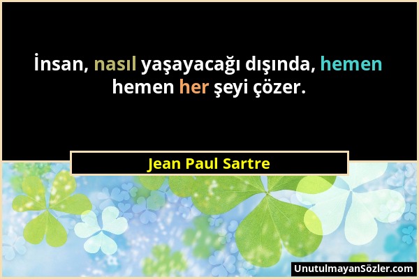 Jean Paul Sartre - İnsan, nasıl yaşayacağı dışında, hemen hemen her şeyi çözer....