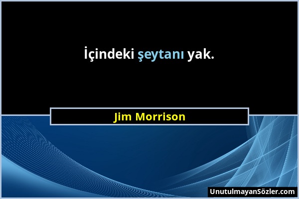 Jim Morrison - İçindeki şeytanı yak....