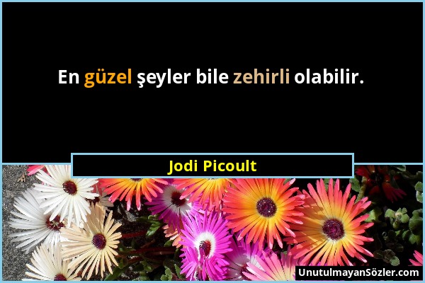 Jodi Picoult - En güzel şeyler bile zehirli olabilir....