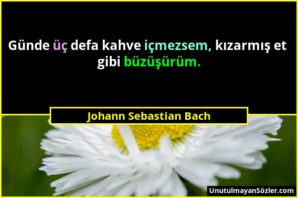 Johann Sebastian Bach - Günde üç defa kahve içmezsem, kızarmış et gibi büzüşürüm....