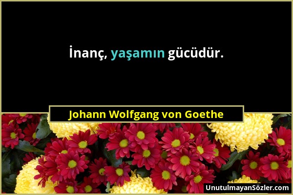 Johann Wolfgang von Goethe - İnanç, yaşamın gücüdür....