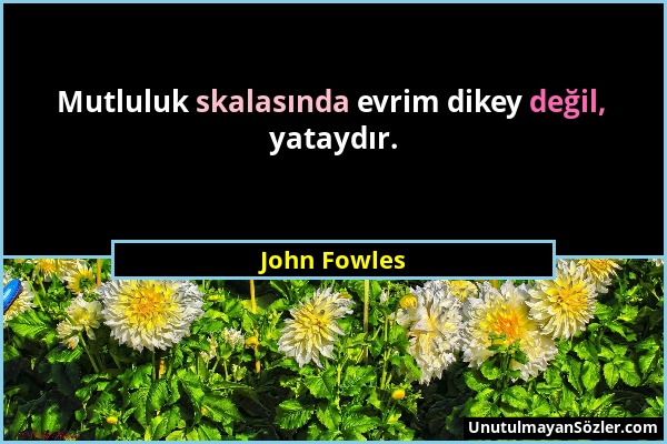 John Fowles - Mutluluk skalasında evrim dikey değil, yataydır....