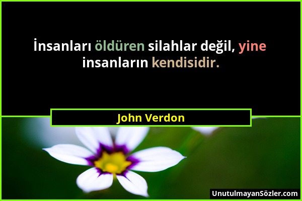 John Verdon - İnsanları öldüren silahlar değil, yine insanların kendisidir....