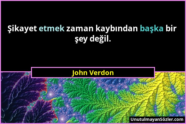 John Verdon - Şikayet etmek zaman kaybından başka bir şey değil....