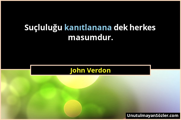 John Verdon - Suçluluğu kanıtlanana dek herkes masumdur....