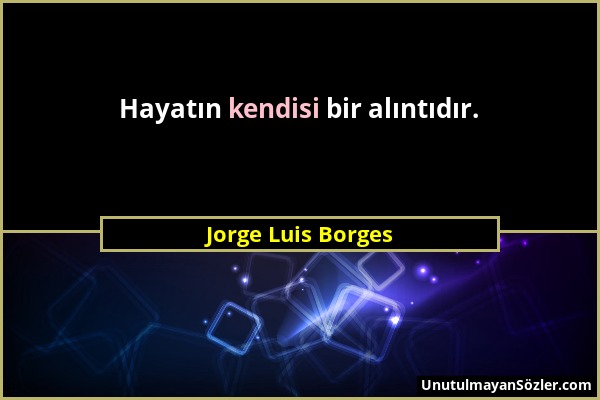 Jorge Luis Borges - Hayatın kendisi bir alıntıdır....