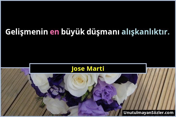 Jose Marti - Gelişmenin en büyük düşmanı alışkanlıktır....