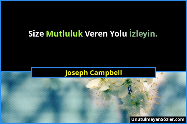 Joseph Campbell - Size Mutluluk Veren Yolu İzleyin....