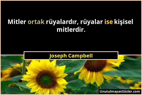Joseph Campbell - Mitler ortak rüyalardır, rüyalar ise kişisel mitlerdir....
