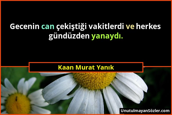 Kaan Murat Yanık - Gecenin can çekiştiği vakitlerdi ve herkes gündüzden yanaydı....