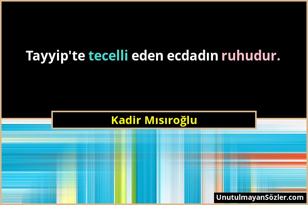 Kadir Mısıroğlu - Tayyip'te tecelli eden ecdadın ruhudur....