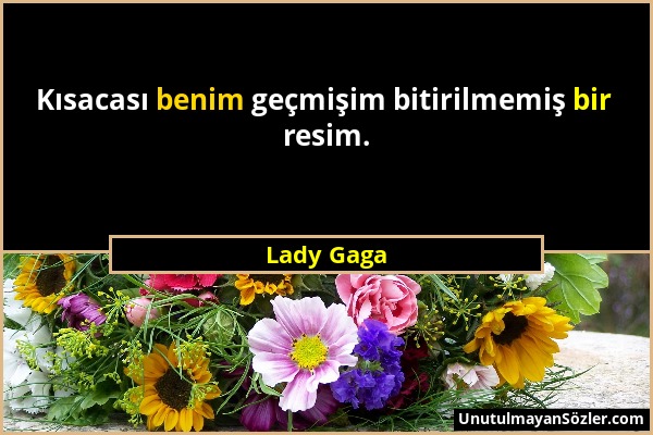 Lady Gaga - Kısacası benim geçmişim bitirilmemiş bir resim....