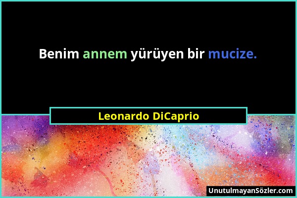 Leonardo DiCaprio - Benim annem yürüyen bir mucize....