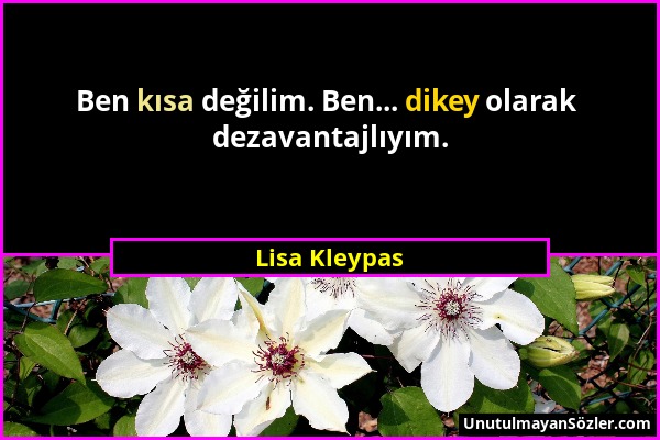 Lisa Kleypas - Ben kısa değilim. Ben... dikey olarak dezavantajlıyım....