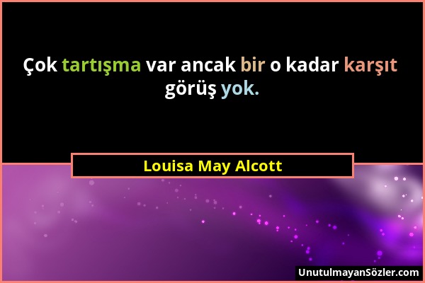 Louisa May Alcott - Çok tartışma var ancak bir o kadar karşıt görüş yok....