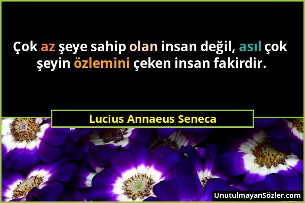 Lucius Annaeus Seneca - Çok az şeye sahip olan insan değil, asıl çok şeyin özlemini çeken insan fakirdir....