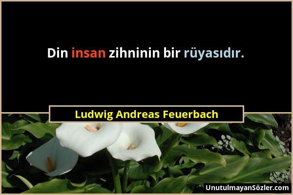 Ludwig Andreas Feuerbach - Din insan zihninin bir rüyasıdır....