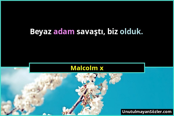 Malcolm x - Beyaz adam savaştı, biz olduk....