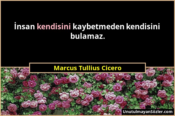 Marcus Tullius Cicero - İnsan kendisini kaybetmeden kendisini bulamaz....