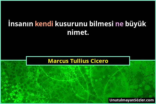 Marcus Tullius Cicero - İnsanın kendi kusurunu bilmesi ne büyük nimet....