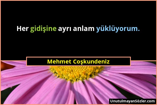 Mehmet Coşkundeniz - Her gidişine ayrı anlam yüklüyorum....