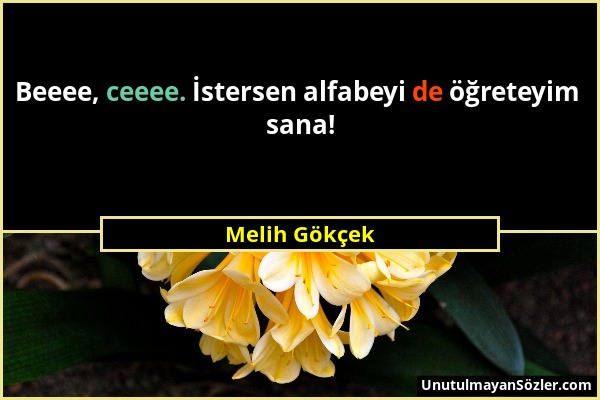 Melih Gökçek - Beeee, ceeee. İstersen alfabeyi de öğreteyim sana!...