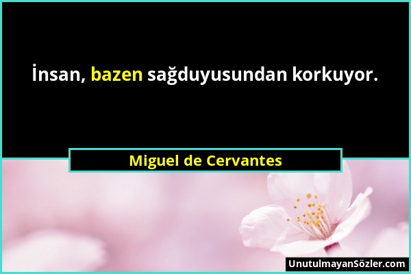 Miguel de Cervantes - İnsan, bazen sağduyusundan korkuyor....