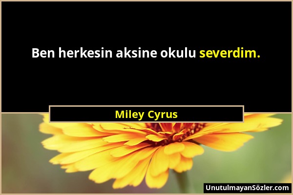 Miley Cyrus - Ben herkesin aksine okulu severdim....