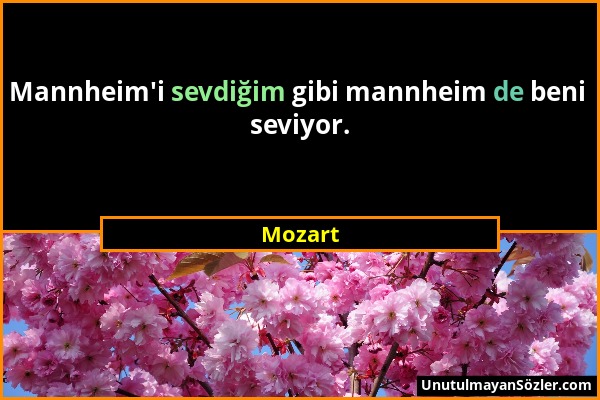 Mozart - Mannheim'i sevdiğim gibi mannheim de beni seviyor....