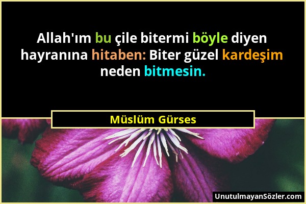 Müslüm Gürses - Allah'ım bu çile bitermi böyle diyen hayranına hitaben: Biter güzel kardeşim neden bitmesin....