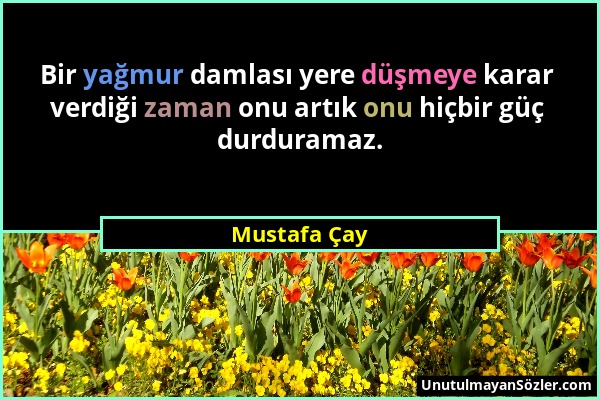 Mustafa Çay - Bir yağmur damlası yere düşmeye karar verdiği zaman onu artık onu hiçbir güç durduramaz....